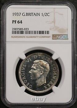 1937 Grande-Bretagne 1/2 Couronne Demi-Couronne Épreuve NGC PF 64