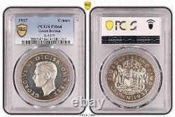 1937, Grande-Bretagne, George VI. Belle pièce de monnaie en argent de couronnement. PCGS PR-64