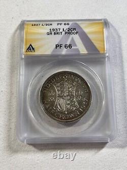 1937 Grande-Bretagne Preuve 1/2 Couronne Notée PR 66 par ANACS