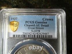 1937 Great Britain Silver Crown-pcgs- Au Details- Belle Pièce- S-4078