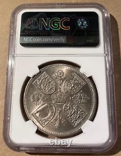1953 Grande-Bretagne Une Couronne NGC MS 65 Cuivre-Nickel Couronnement État de la Monnaie