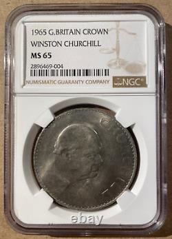 1965 Grande-bretagne Une Couronne Ngc Ms 65 Winston Churchill Copper-nickel