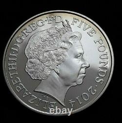 2014 Grande-bretagne Elizabeth II £5 Cinq Livres Reine Anne Proof Crown Coin
