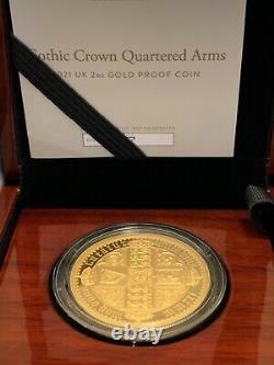 2021 Royal Mint Great Gravers Gothic Crown Arms Quarted Gold Proof 2 Once