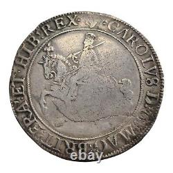 Angleterre 1632-33 Argent 1/2 Couronne Mm Harpe Grande-Bretagne Bien Frappée Grand Flan 2L