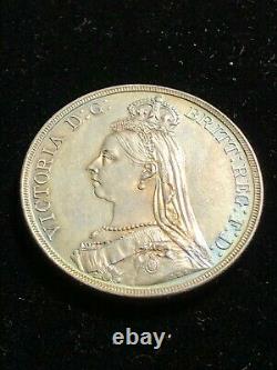 Angleterre 1887 Silver Crown Victoria Jubilee, S3921 Unc Année, La Grande-bretagne