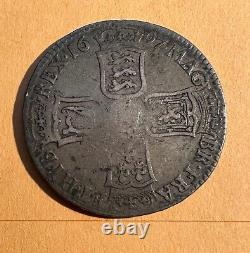 Angleterre/Grande-Bretagne William III 1697 Demi-couronne en argent, TTB/TB