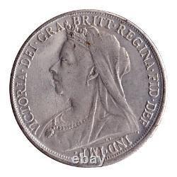 Argent 0.925 1898 Grande-Bretagne 1 Couronne Victoria 3e portrait Pièce V14