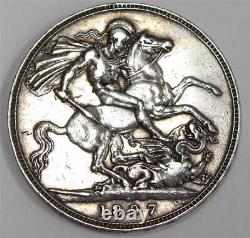 Couronne d'argent Grande-Bretagne 1897 LX a/EF