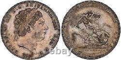 Couronne d'argent de Grande-Bretagne 1819 LX du roi George III, pièce NGC environ non circulée 58