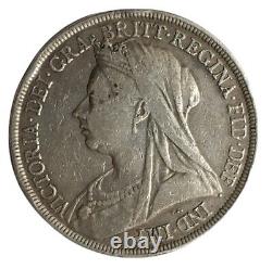 Couronne d'argent de Grande-Bretagne St. George & Dragon 1893 Victoria Old head