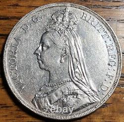 Détails De L'ua Sur Ce Nettoyé Dur 1890 Grande-bretagne Silver Crown