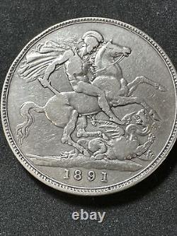 GRANDE-BRETAGNE 1891 Pièce en argent (.925) 1 Couronne Reine Victoria (1819-1901)
