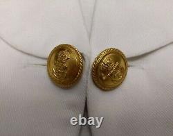 Genuine Vintage British Royal Navy Captains Mess Robe White Jacket Kings Crown