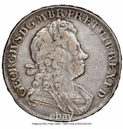 George I Crown 1723 Ngc Grande-bretagne Pièce D'argent Rare