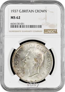 Grande-Bretagne 1 couronne 1937, NGC MS62, Pièce en argent de couronnement du roi George VI