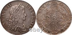 Grande-Bretagne 1662 Charles II Couronne en argent PCGS XF45 Alignement de médailles