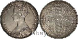 Grande-Bretagne 1847 Couronne gothique en argent Victoria Preuve NGC non circulée