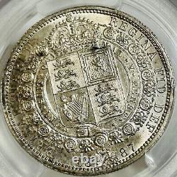 Grande-Bretagne 1887 1/2 Couronne Tachée Pcgs Classée Monnaie Mondiale Non-détail