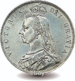 Grande-Bretagne 1888 Pièce Vintage Demi-couronne en argent sterling