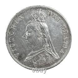 Grande-Bretagne 1890 JUBILEE Tête de la Reine VICTORIA Double Florin Pièce d'Argent KM#763