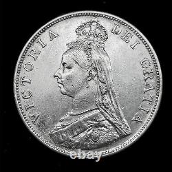 Grande-Bretagne 1890 JUBILEE Tête de la Reine VICTORIA Double Florin Pièce d'Argent KM#763