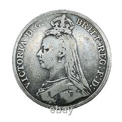 Grande-Bretagne 1891 F/VF. Couronne de JUBILEE en Argent .925 de la Reine VICTORIA Pièce KM#765