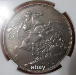 Grande-Bretagne 1893 LVI Couronne en argent Reine Victoria NGC AU 58 #MF-3916