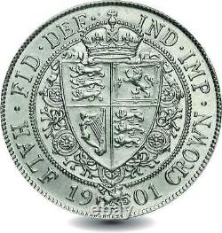 Grande-Bretagne 1901 Dernière Reine Victoria Demi-couronne en argent