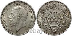 Grande-Bretagne 1928 Couronne de laurier George V S-4036 Pièce en argent Faible tirage Rare