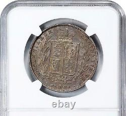 Grande-Bretagne Victoria 1846 Demi-couronne en argent, Certifiée Ngc Détails Xf