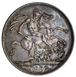Grande-Bretagne. Victoria 1889 Couronne en argent, 28,27 gr, 38,65 mm. EF tonifié KM-765