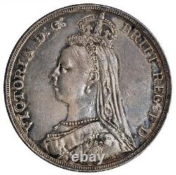 Grande-Bretagne. Victoria 1889 Couronne en argent, 28,27 gr, 38,65 mm. EF tonifié KM-765