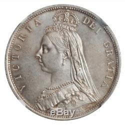 Grande-bretagne 1/2 Couronne 1887, Ngc Ms64, La Reine Victoria (1838 1901)