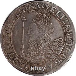 Grande-bretagne 1601 Elizabeth I Silver Crown Ngc Vf35 Grand Portrait! Sous-grades
