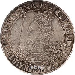 Grande-bretagne 1601 Elizabeth I Silver Crown Pcgs Xf Détails Bold Portrait
