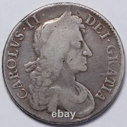 Grande-bretagne 1682 Tricesimo Qvarto Crown Charles II S-3359 World Silver Coin