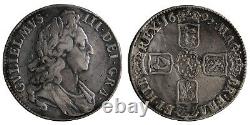 Grande-bretagne 1696/5 William III Silver Crown Septimo. Vf Km# 486