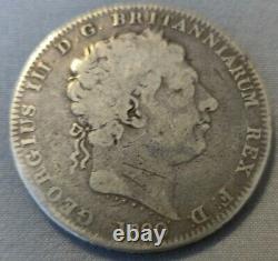Grande-bretagne 1820 LX Crown Silver Coin George Iii-st. George Tuant Dragon
