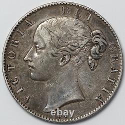 Grande-bretagne 1845 Crown Victoria Young Head Cinquefoil Stops S-3882 Silver Coin