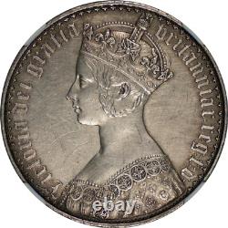 Grande-bretagne 1847 Victoria Silver Proof Gothic Crown Ngc À Propos De Non Circulé