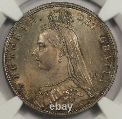 Grande-bretagne 1887 Argent Jubilee 1/2 Half Crown Coin Ngc Ms64 Gem Bu Victoria