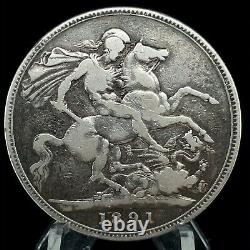 Grande-bretagne 1891 Argent Jubilee Crown Coin Reine Victoria Km#765