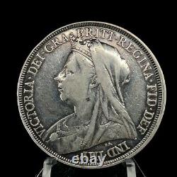 Grande-bretagne 1897 LX Silver Crown Coin Queen Victoria Km#783 (rare Lx)