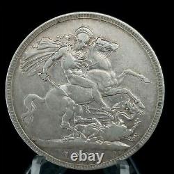 Grande-bretagne 1900 LXIV Silver Crown Coin Queen Victoria Km#783 (rare Lxiv)