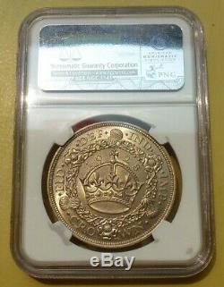 Grande-bretagne 1928 King George V Argent Couronne Couronne Monnaie Ngc Ms65