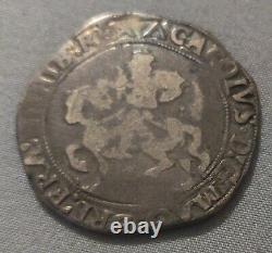 Grande-bretagne C1625-1649 King Charles I Tower Monnaie Demi 1/2 Couronne Argent Pièce