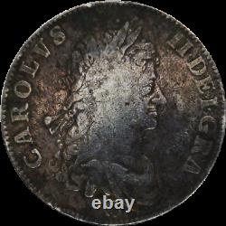 Grande-bretagne Charles II Couronne 5 Shillings 1662 Km# 417.1 Avec Rose Authentique