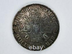 Grande-bretagne Charles II Couronne 5 Shillings 1662 Km# 417.1 Avec Rose Authentique