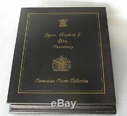 Grande-bretagne Elizabeth II Couronnement En Argent Sterling 18 Dollar Crown Set 1587 $